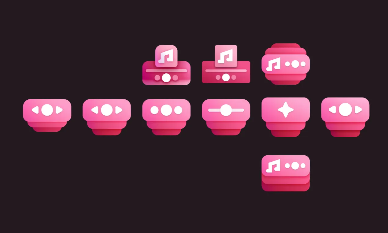 Logo variant experiments for the FluentFlyout rebrand.