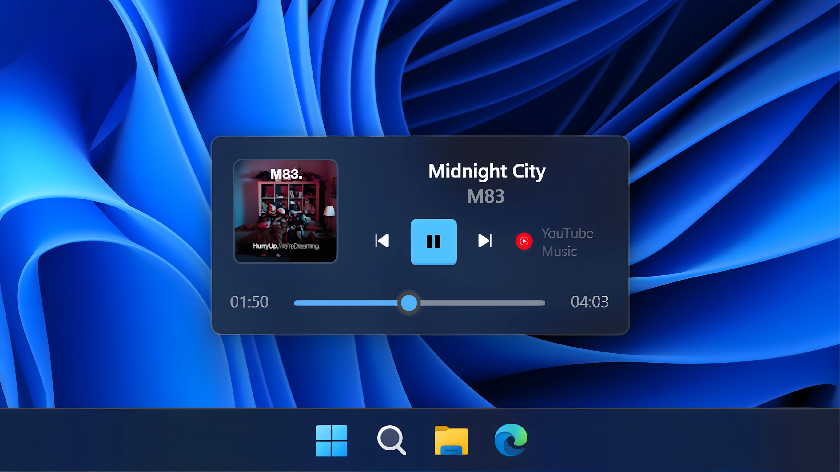 FluentFlyout showcase — media controls, lock keys, and taskbar widgets